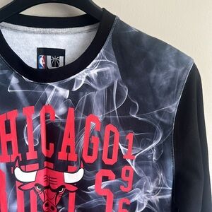 NBA Chicago Bulls Smoke Art Black, Red & Gray Crewneck Sweatshirt